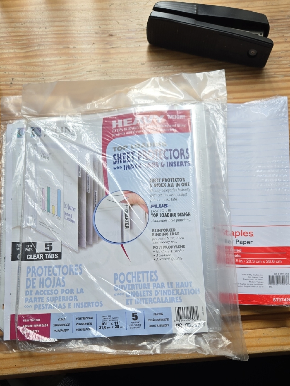 C-Line Heavy Weight Clear Sheet Protectors w/ Index Tabs 10+ 1 Pack Filler Paper
